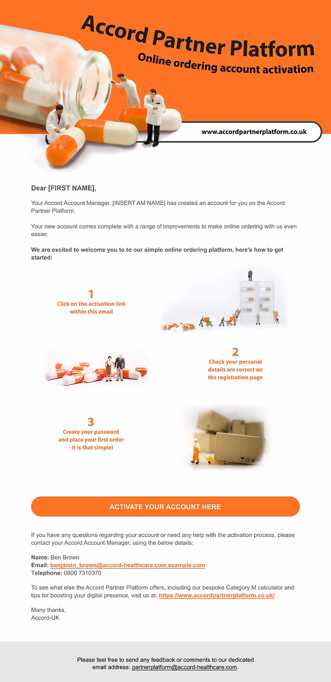 Accord activation email design